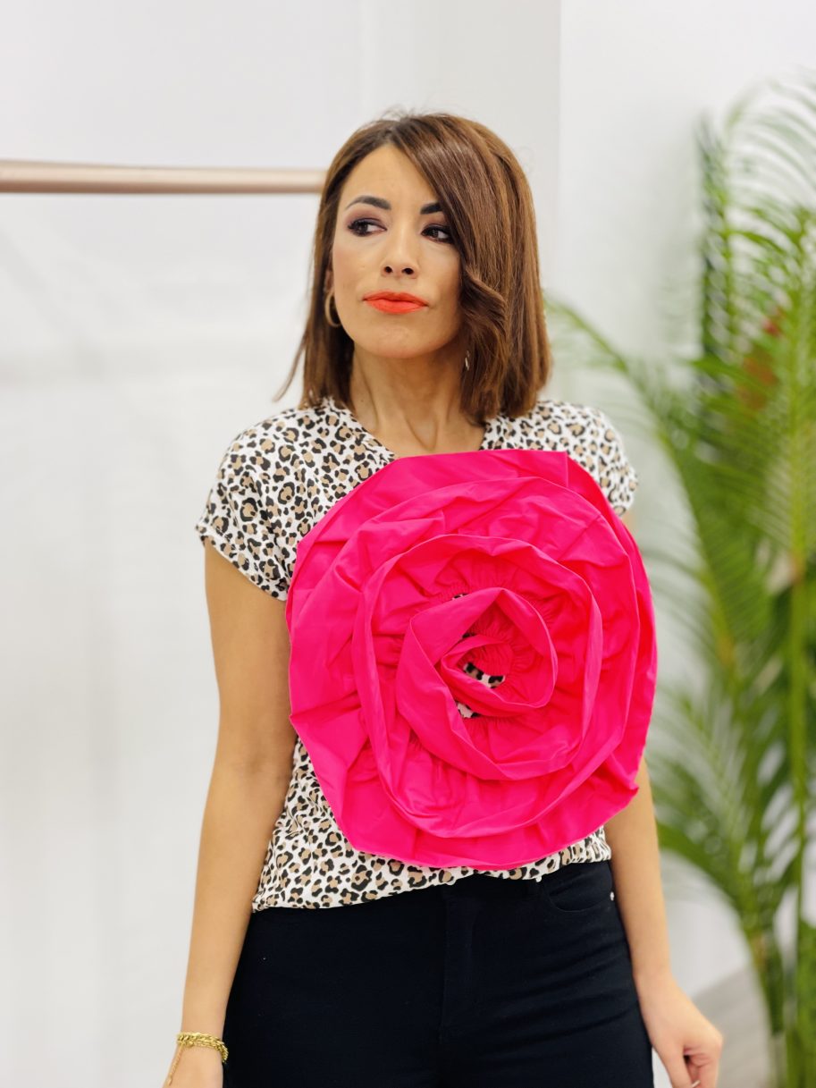 Top Maxi-Flor Volumen Animal Rosa